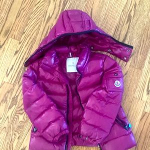 Girls Magenta down filled size 5/6 Moncler winter coat